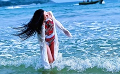 美女模特直播丰胸全程